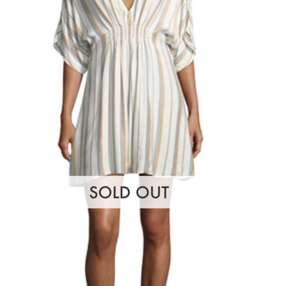 NWT Onia Alessandra Plunging Striped Coverup Dress {blue & white stripe} - Picture 9 of 11